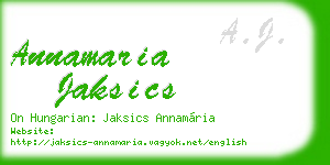 annamaria jaksics business card